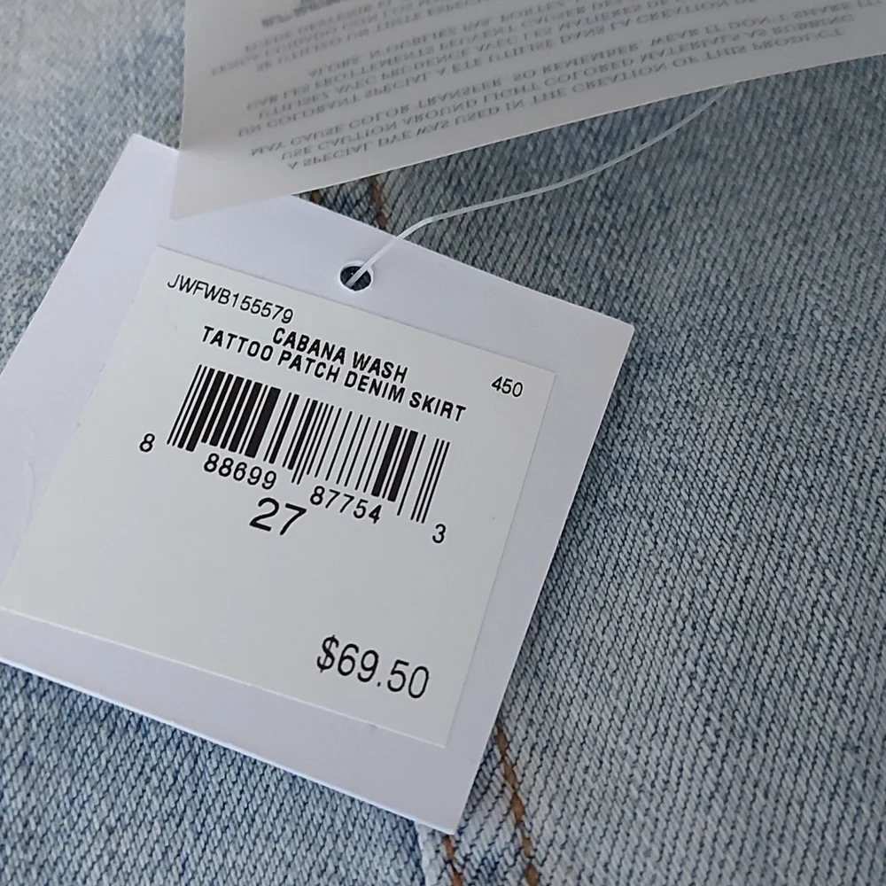 NWT Juicy Juicy Couture Tattoo High Waisted Button Front Denim Skirt, Size… - Picture 7 of 7